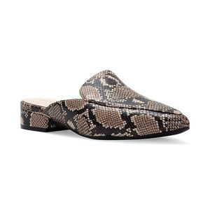 Snake skin leather mules
